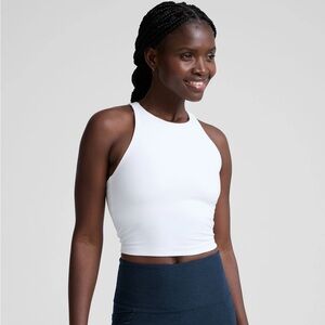 Beyond Yoga Spacedye Refocus Cropped Tank, Cloud White Sz S